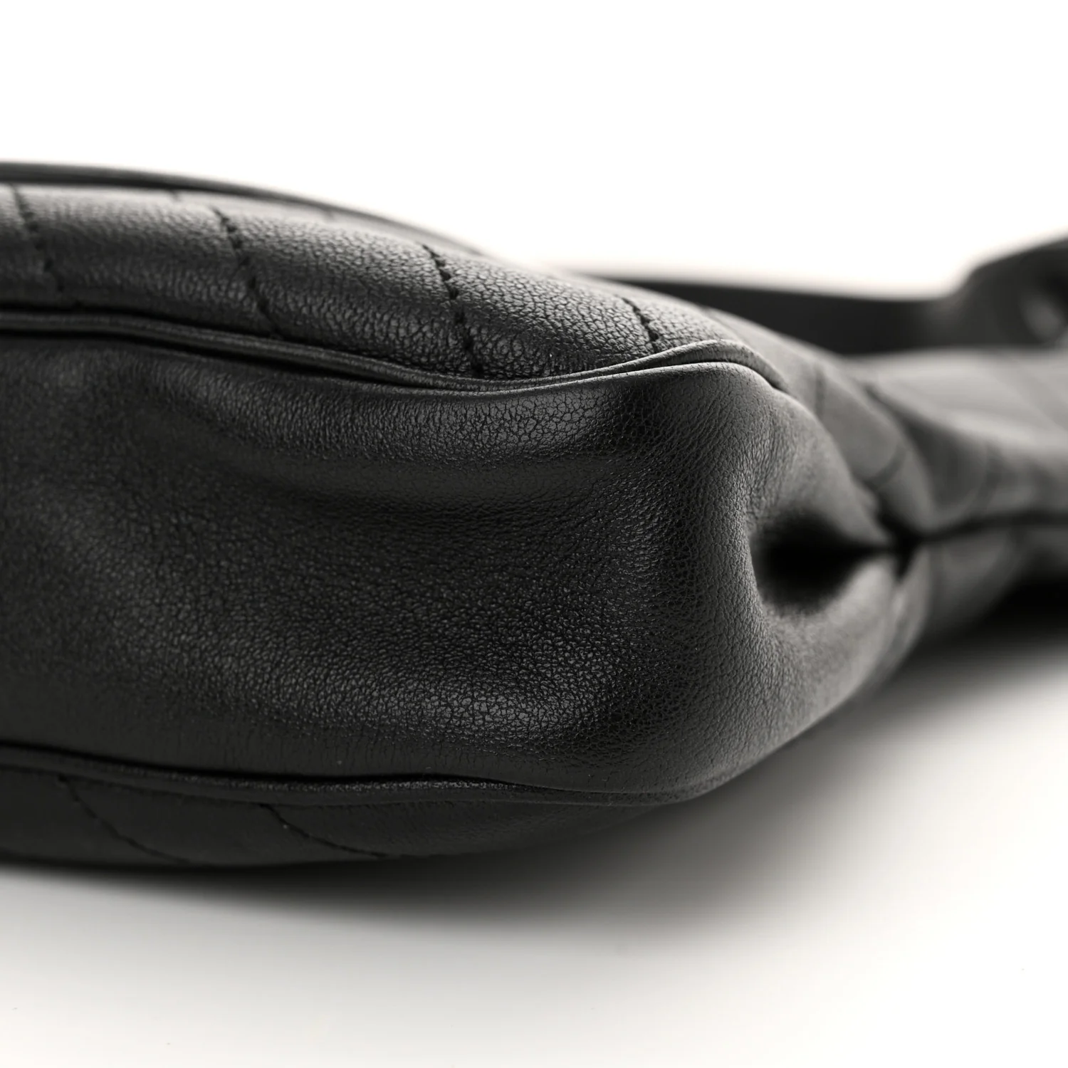 Sakai Be Green Calfskin Diagonal Stitched Small Blondie Tote Black - Top Club