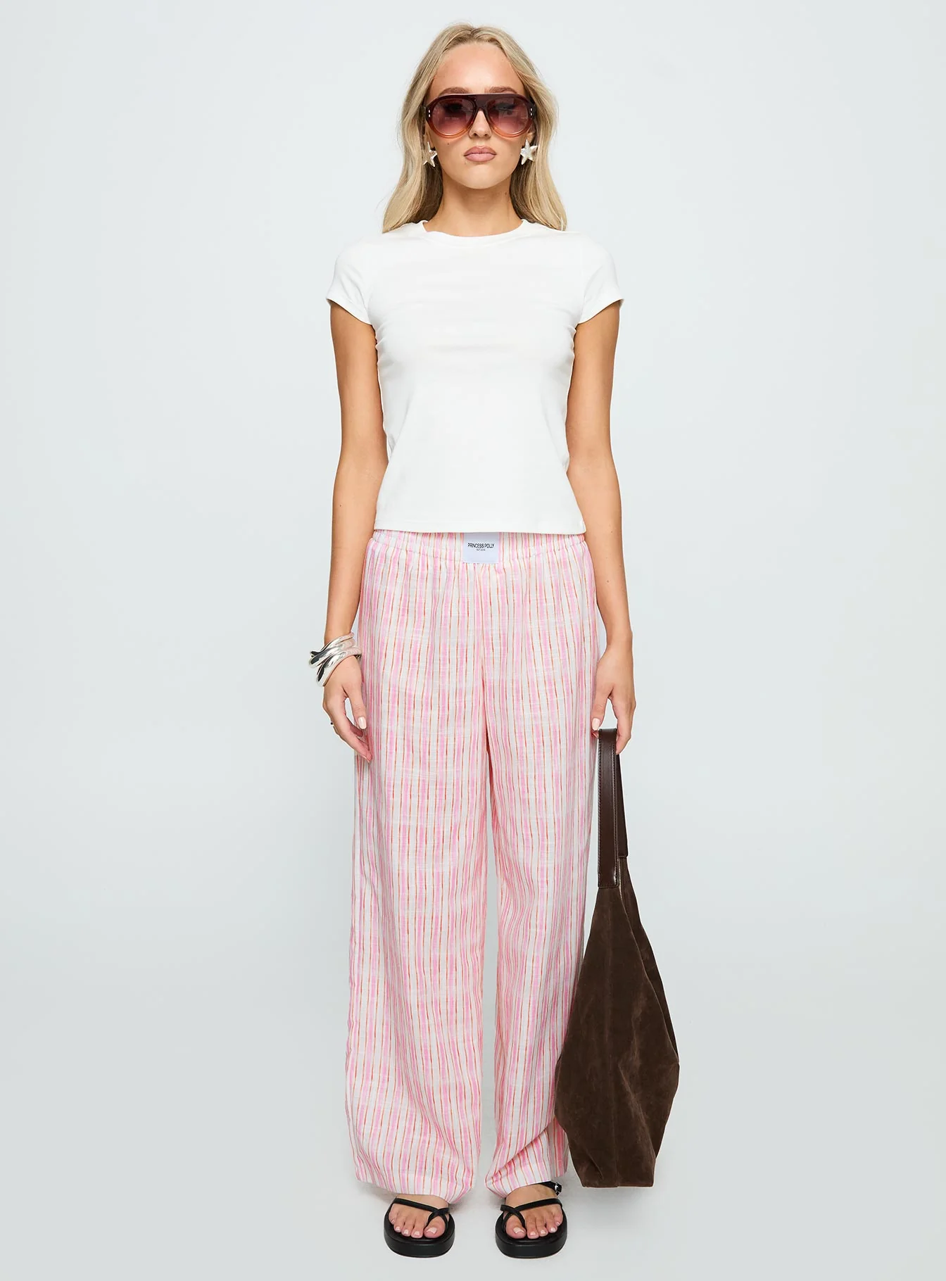 Beach House Pants Pink Stripe