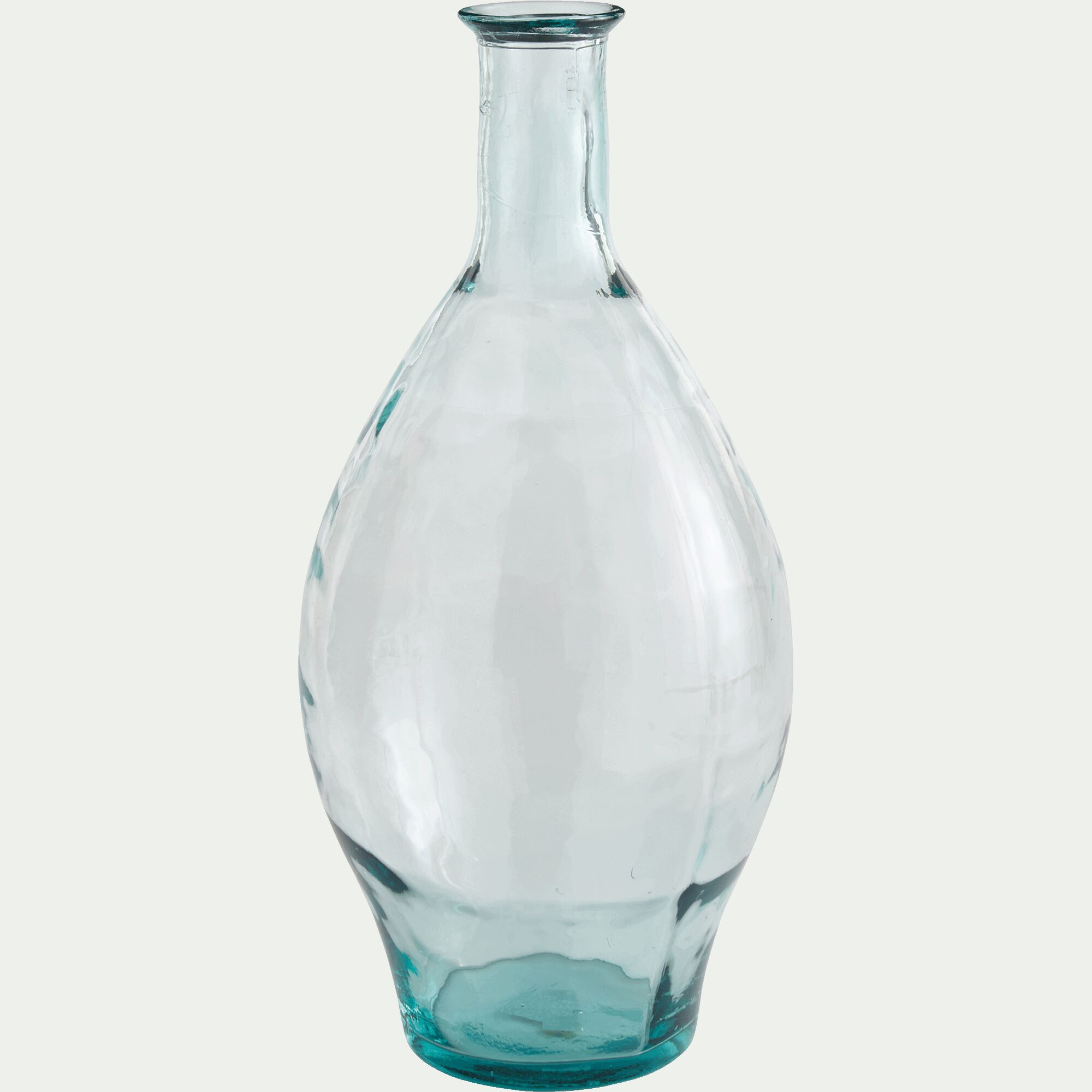 AJJA - Grand vase en verre recyclé - bleu transparent H60cm