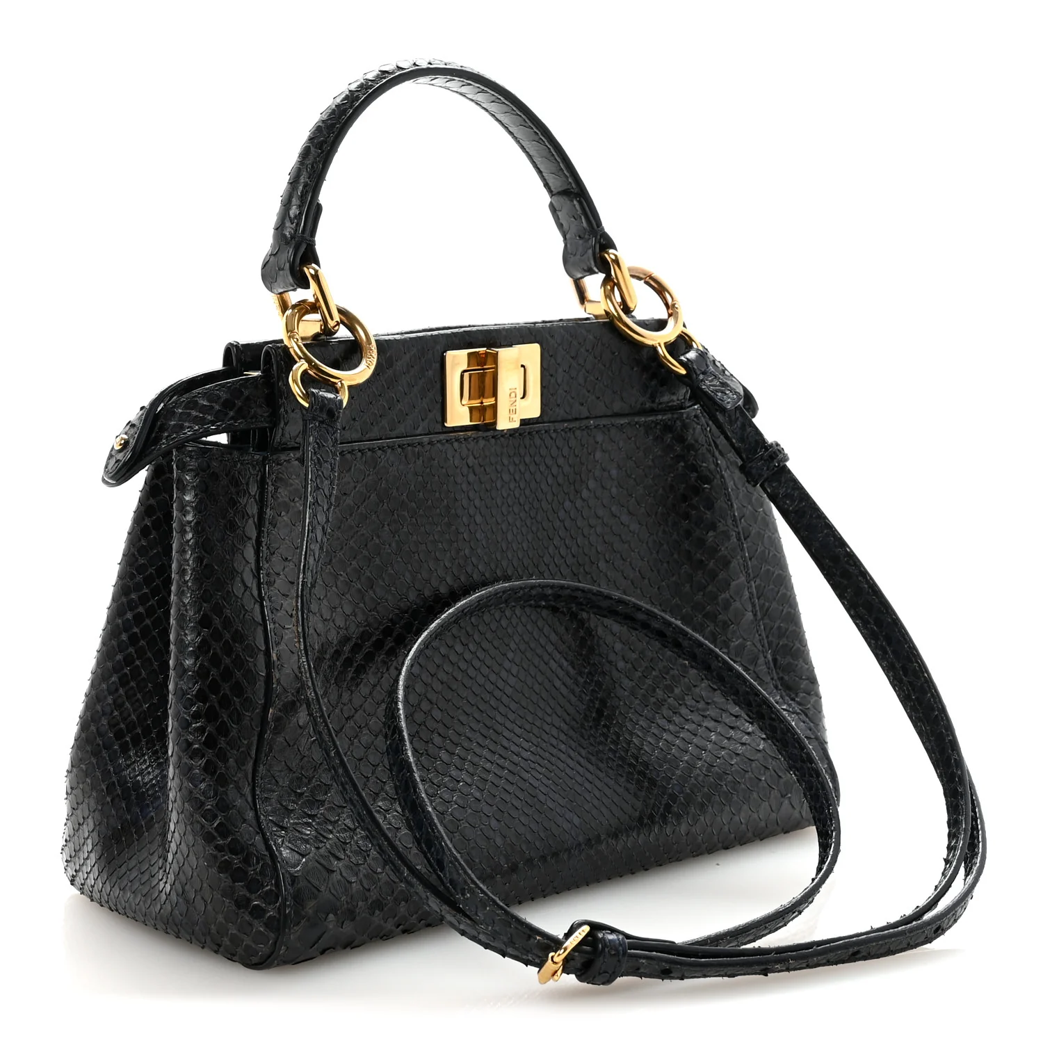 Python Shiny Nappa Mini Peekaboo Iconic Satchel Blue Jeans - Top Club