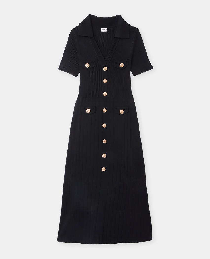 Pimkie Robe longue en maille avec boutons dorés