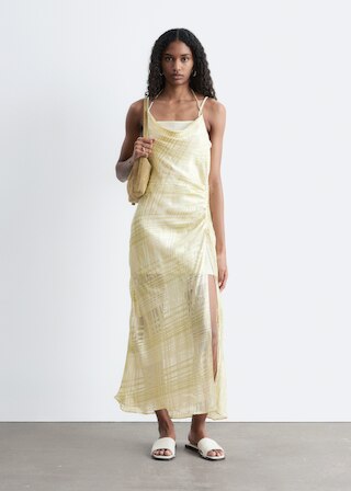& Other Stories COWL-NECK JACQUARD MIDI DRESS