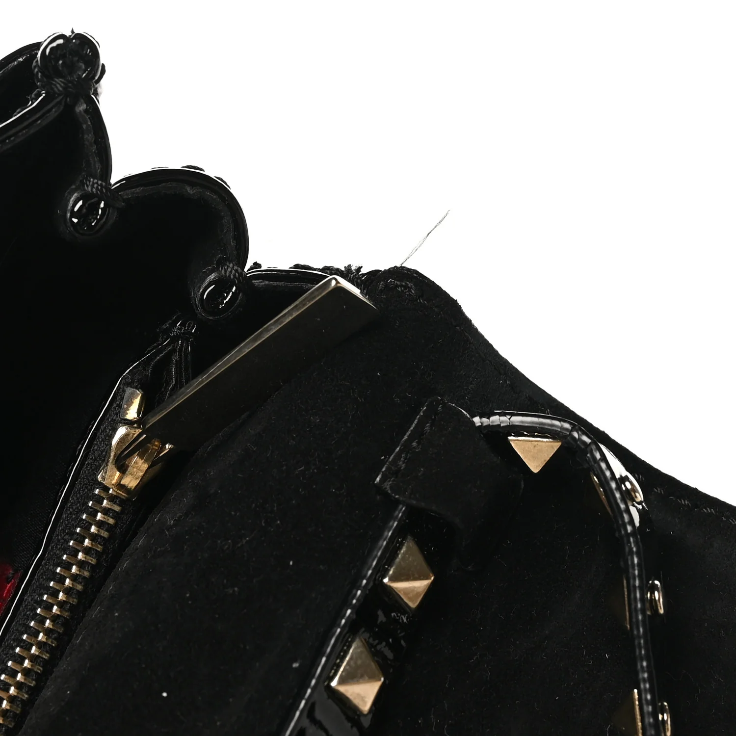 Patent Rockstud Flip Lock Flap Black - Top Club