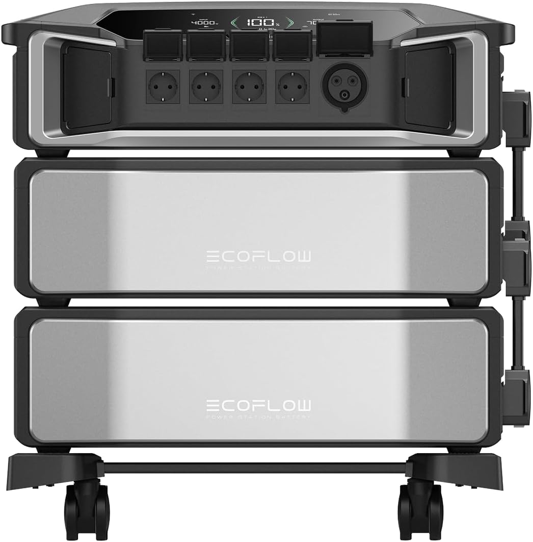 EF ECOFLOW DELTA Pro Ultra portatile Power Station con 2 batterie, 12 kWh e 6900 W CA, batteria LFP espandibile a 30 kWh, ricarica fino all'80% in 73 minuti, generatore solare per uso domestico