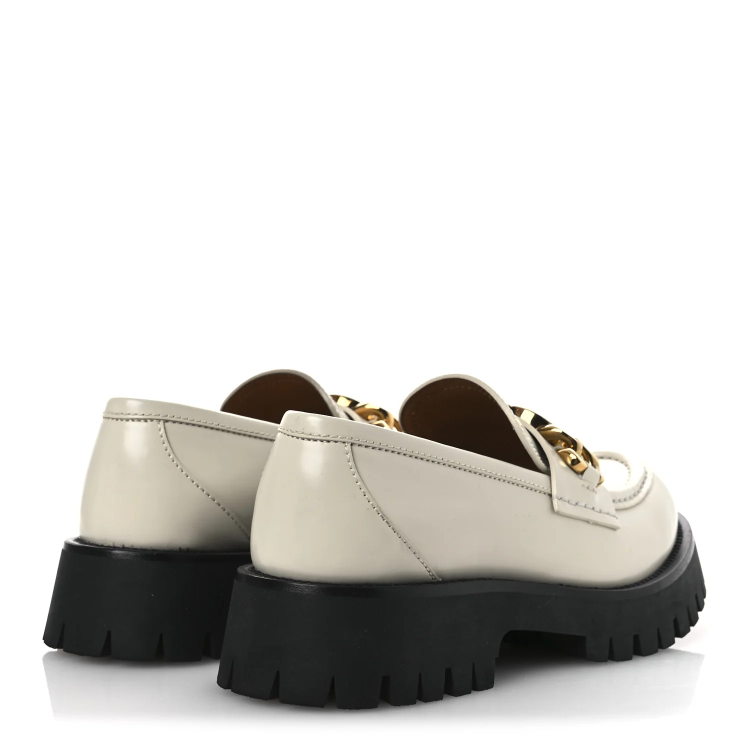 Cordovan Lux Womens Jeanne Platform Lug Sole 30/45mm Loafers 39 Mystic White - Top Club