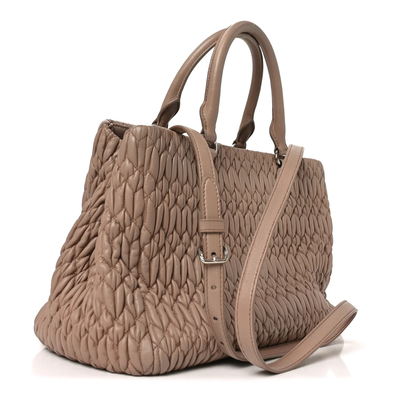 Nappa Matelasse Swarovski Crystal Tote Cammeo - Top Club