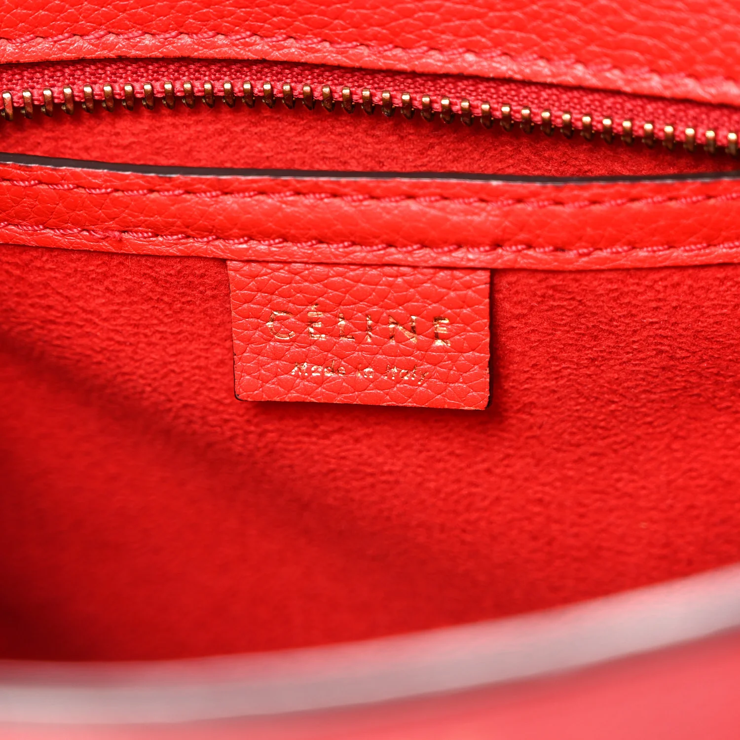 Drummed Calfskin Nano Luggage Vermillion - Top Club