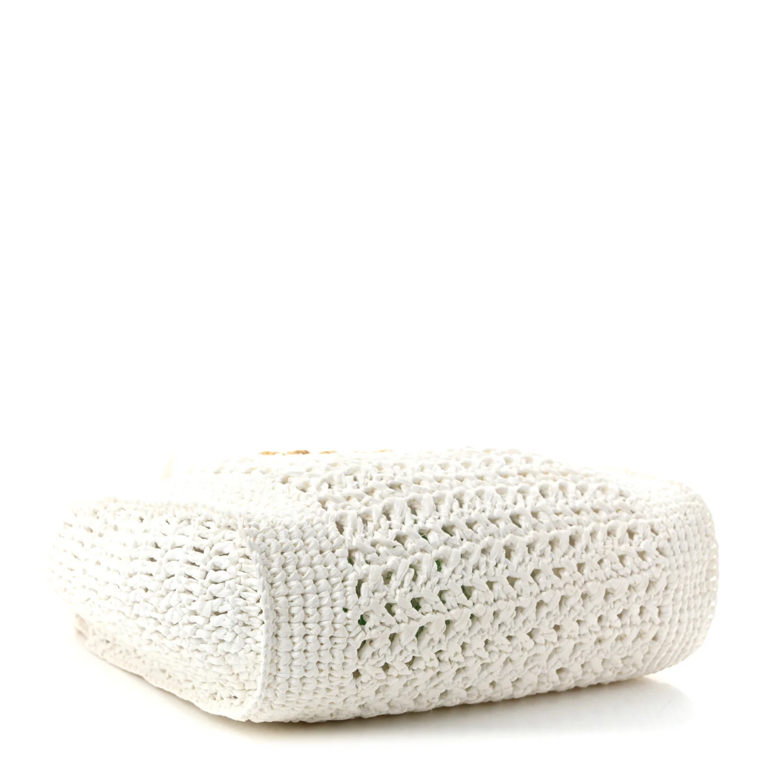 Raffia Crochet Woven Tote Bag White - Top Club