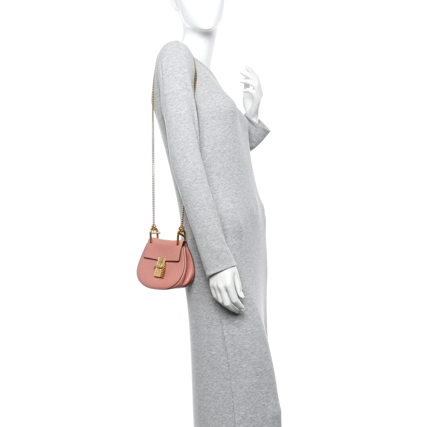 Grained Lambskin Nano Drew Shoulder Bag Misty Rose