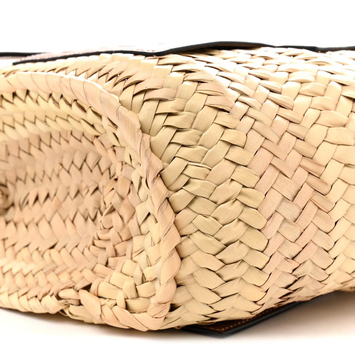 Raffia Small Basket Tote Bag Natural Tan - Top Club