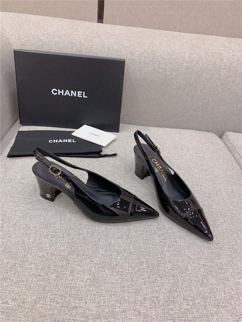 chanel classic sling back thick heel sandals - Sneaker Replica Workshop