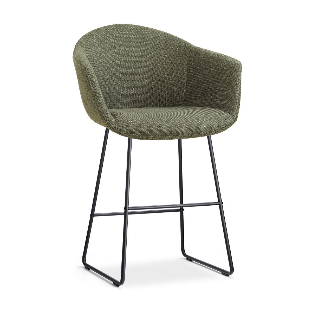 Barkruk Nino-Otis H65 cm zwart onderstel forestgroen