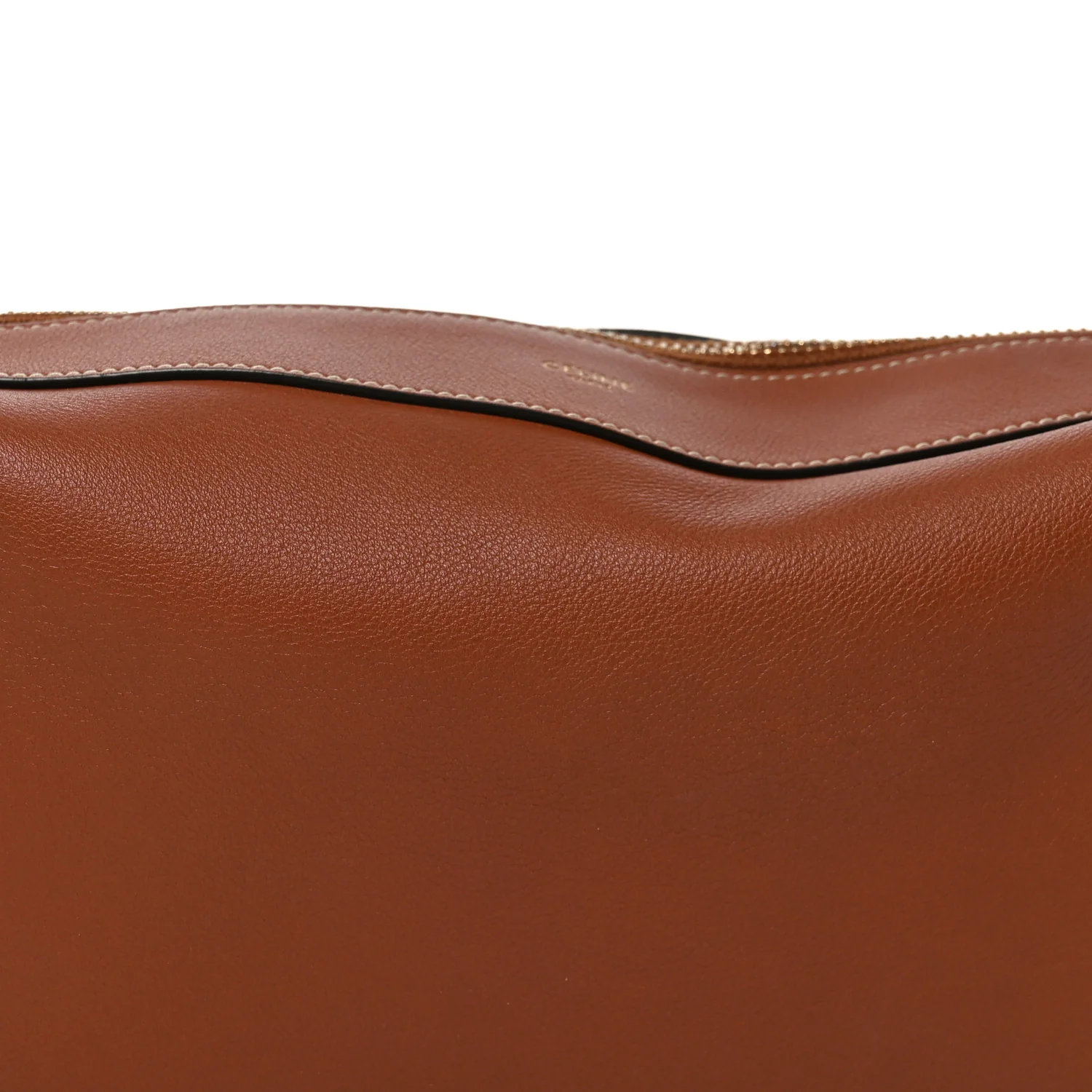 Supple Calfskin Medium Romy Shoulder Bag Tan - Top Club