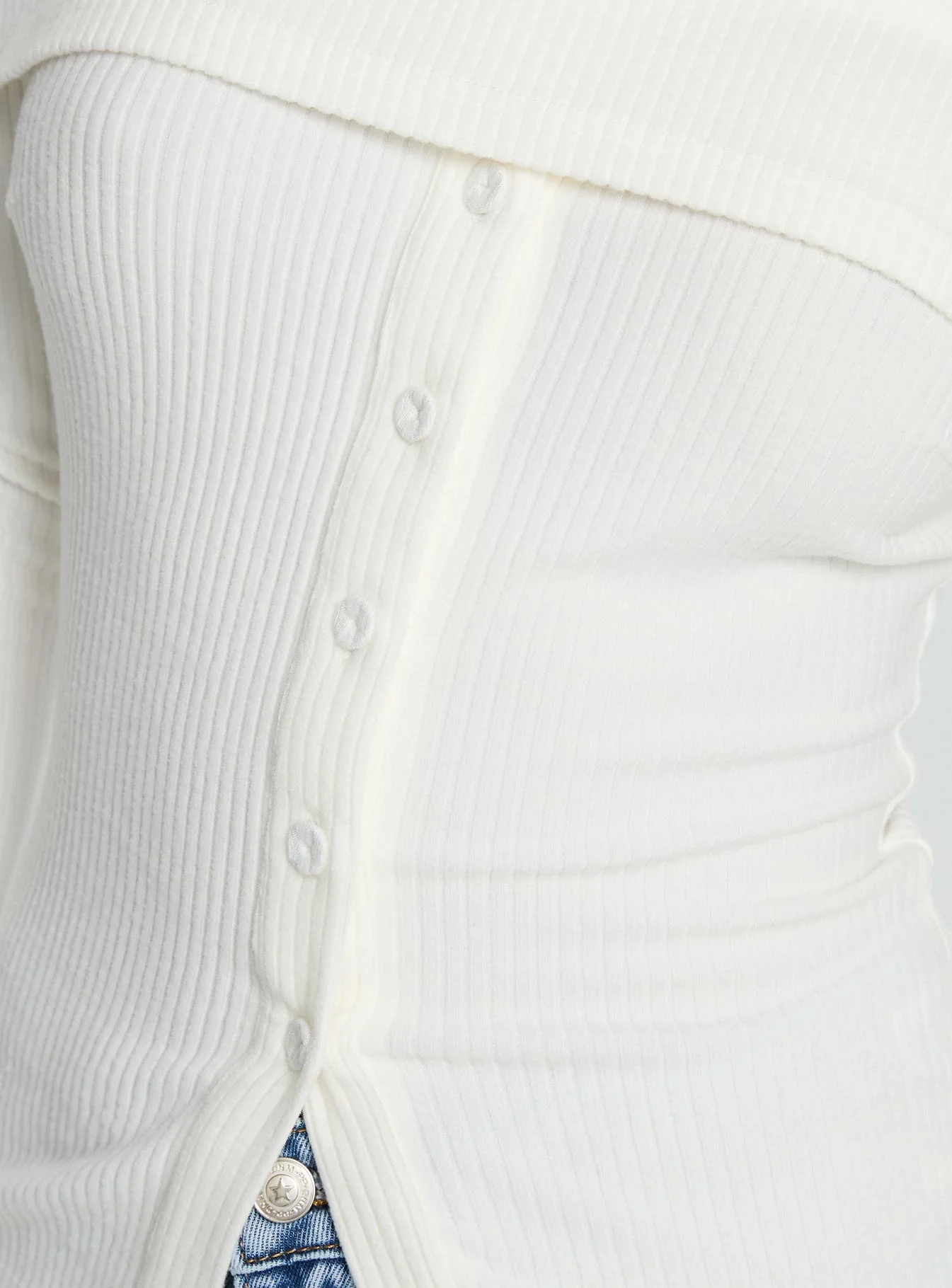 Dusk Dipped Off Shoulder Top White