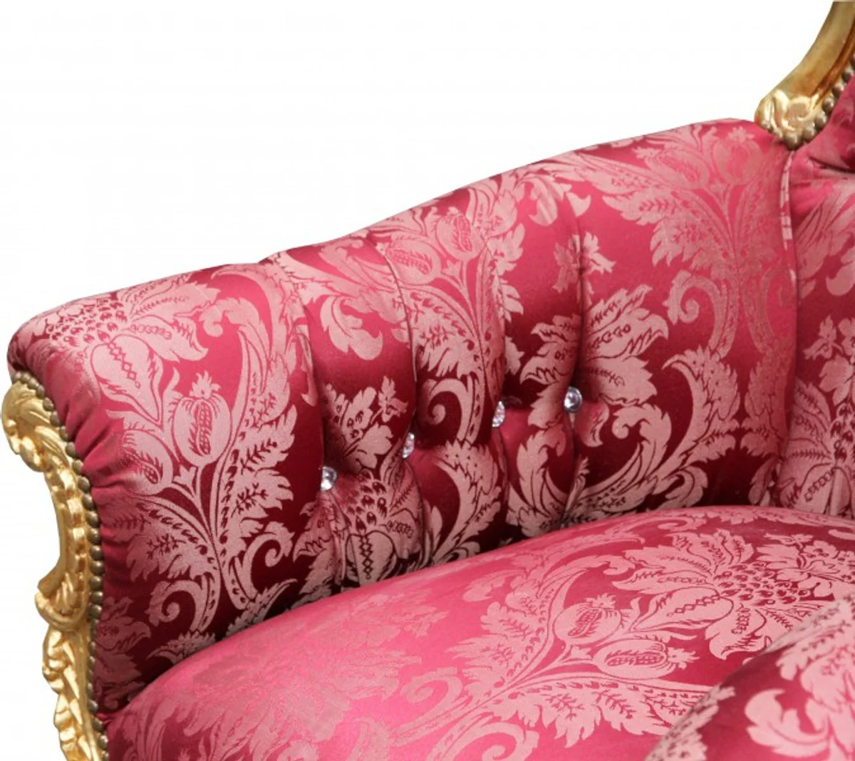 Baroque throne chair Majestic Mod2 Bordeaux pattern / gold with bling bling glitter stones - giant chair - throne chair Tron