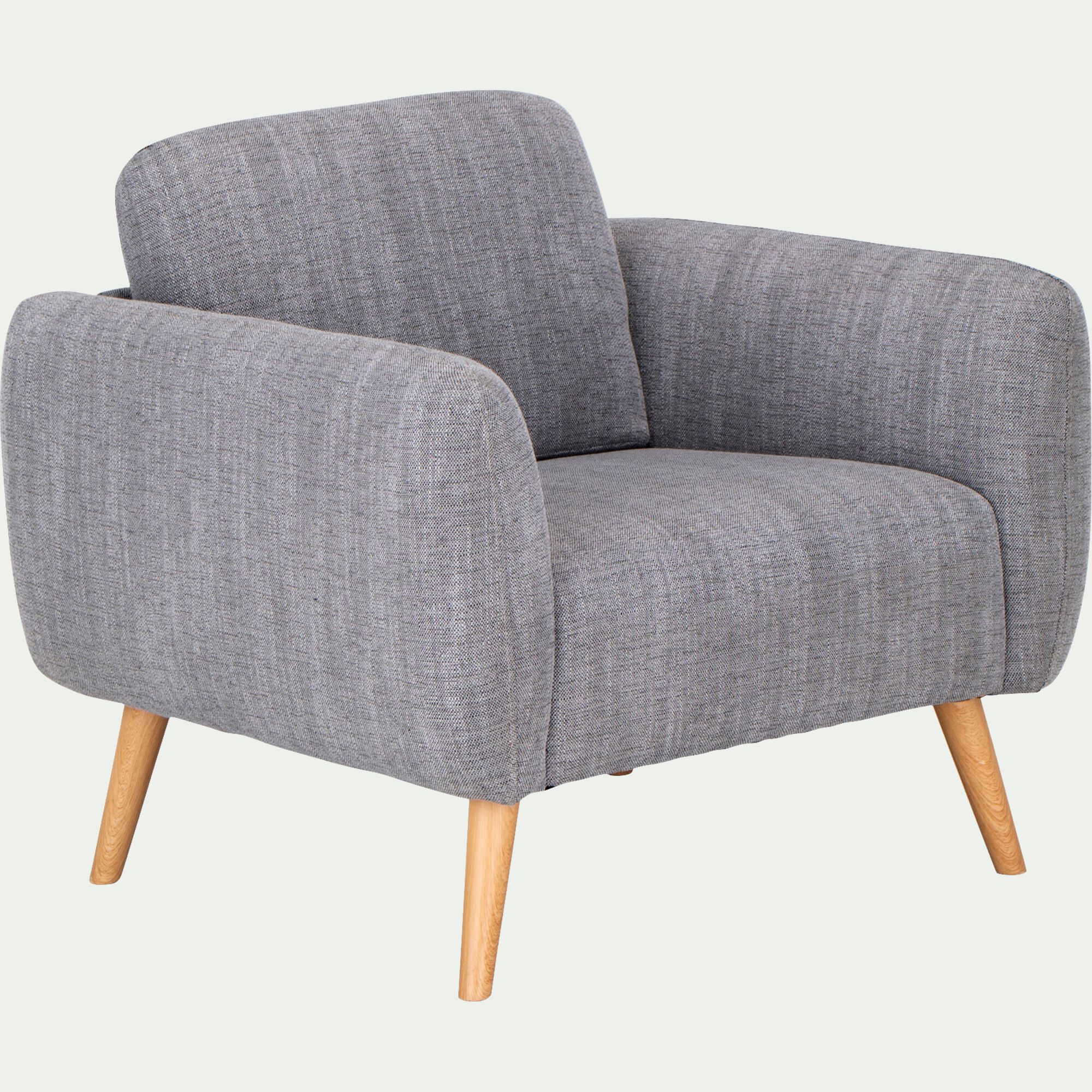 LUCAS - Fauteuil en tissu avec accoudoirs - gris