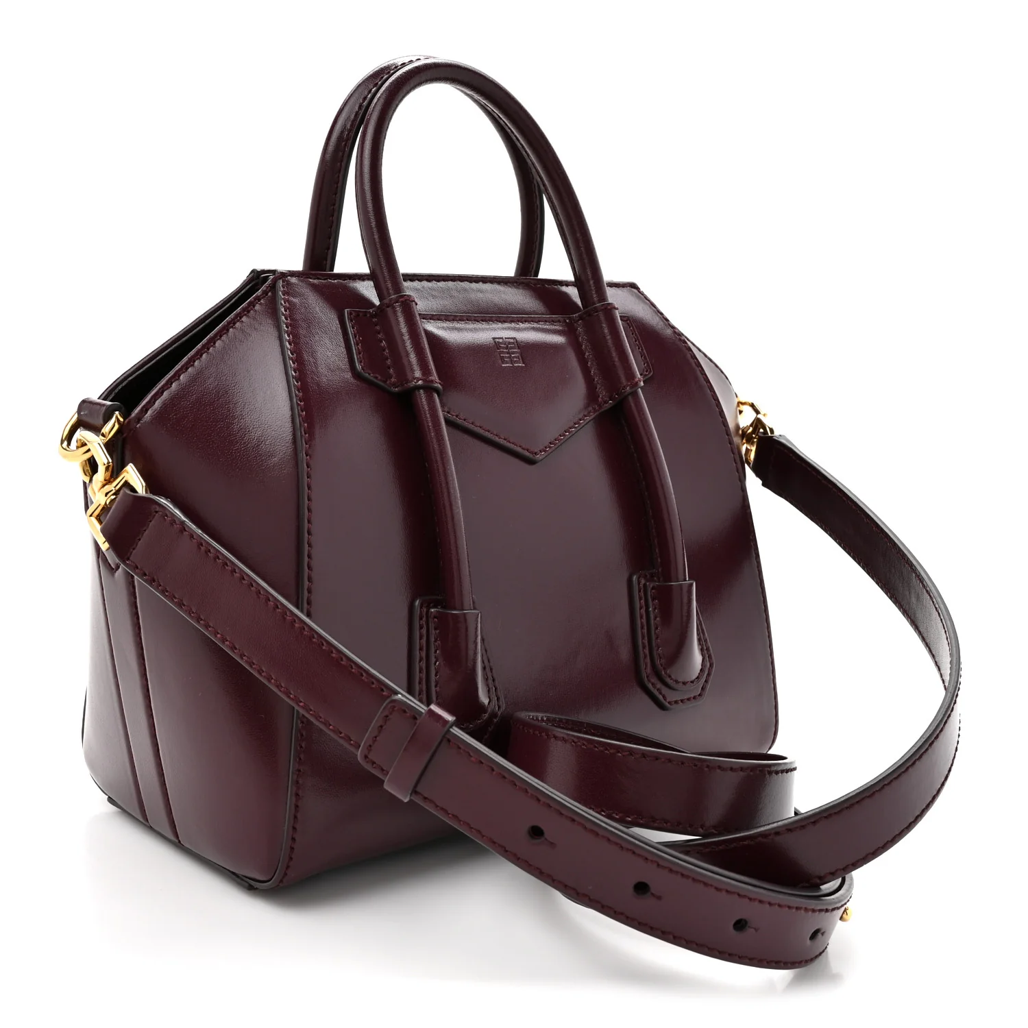 Box Calfskin Mini Lock Antigona Oxblood Red - Top Club