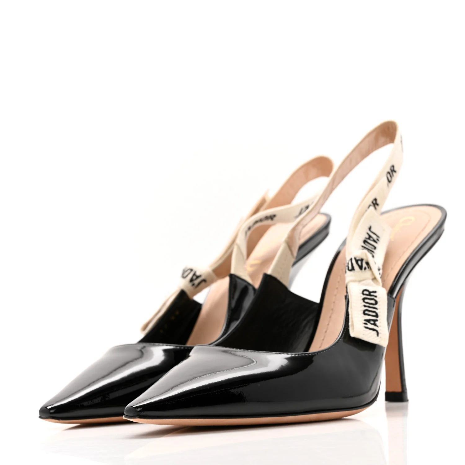 Patent Ribbon J'Adior Slingback 100mm Pumps 39 Black - Top Club