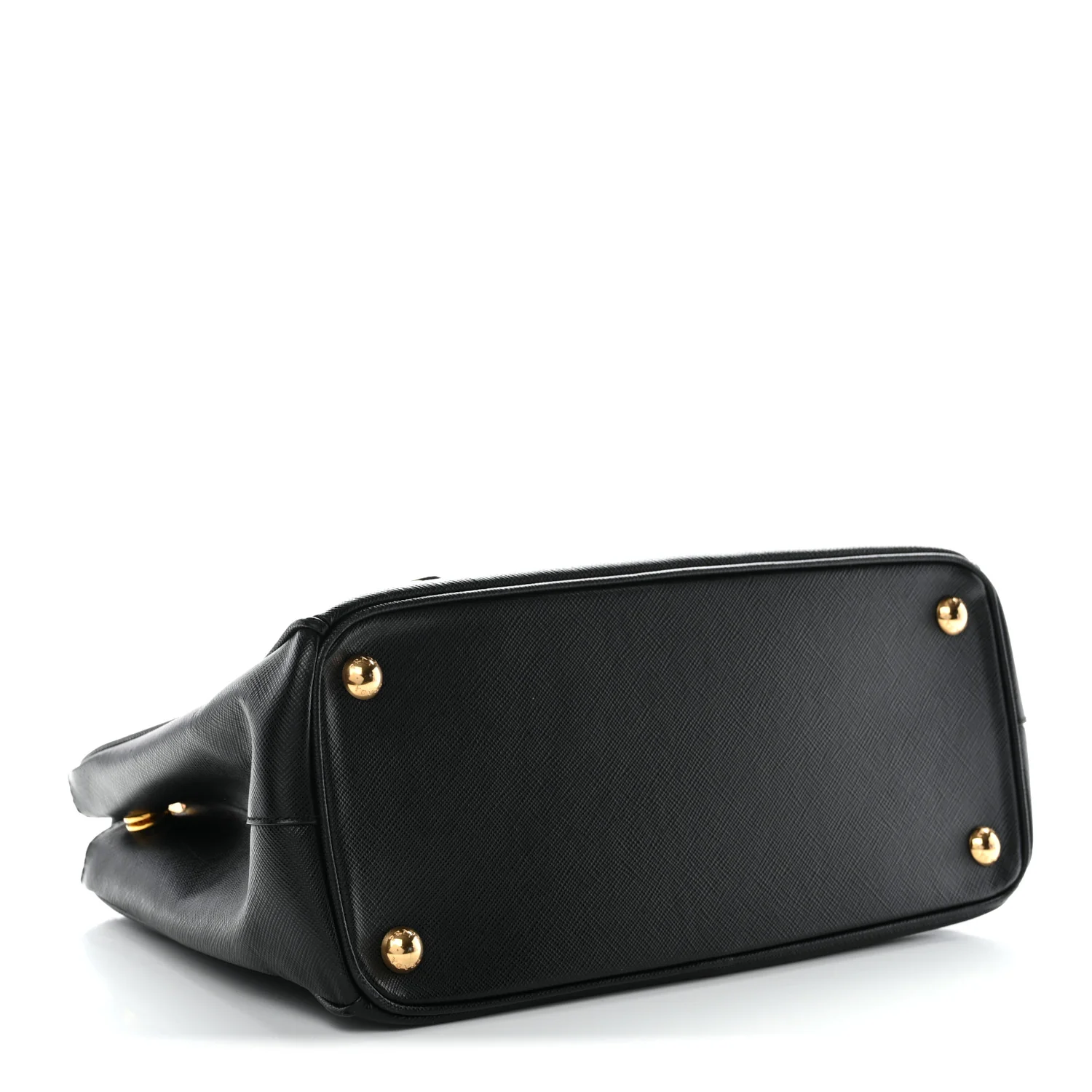 Saffiano Small Galleria Double Zip Tote Black - Top Club