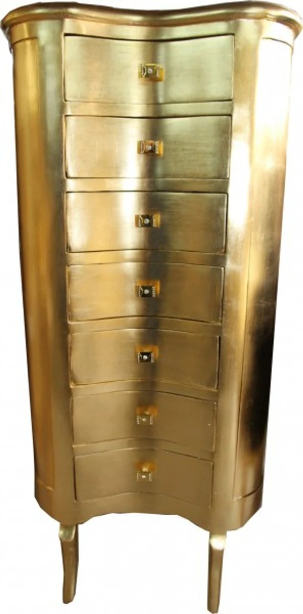 Baroque chest of drawers gold with 7 drawers oval - antique style
