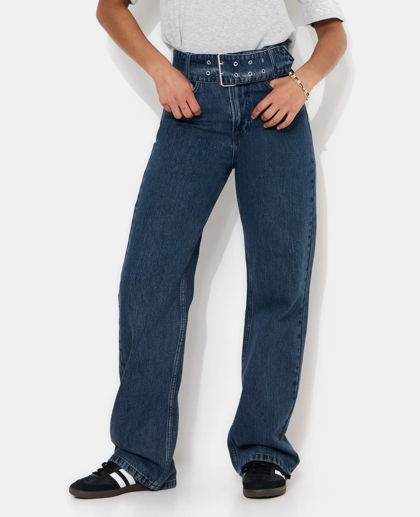 Pimkie Jean straight taille haute avec ceinture