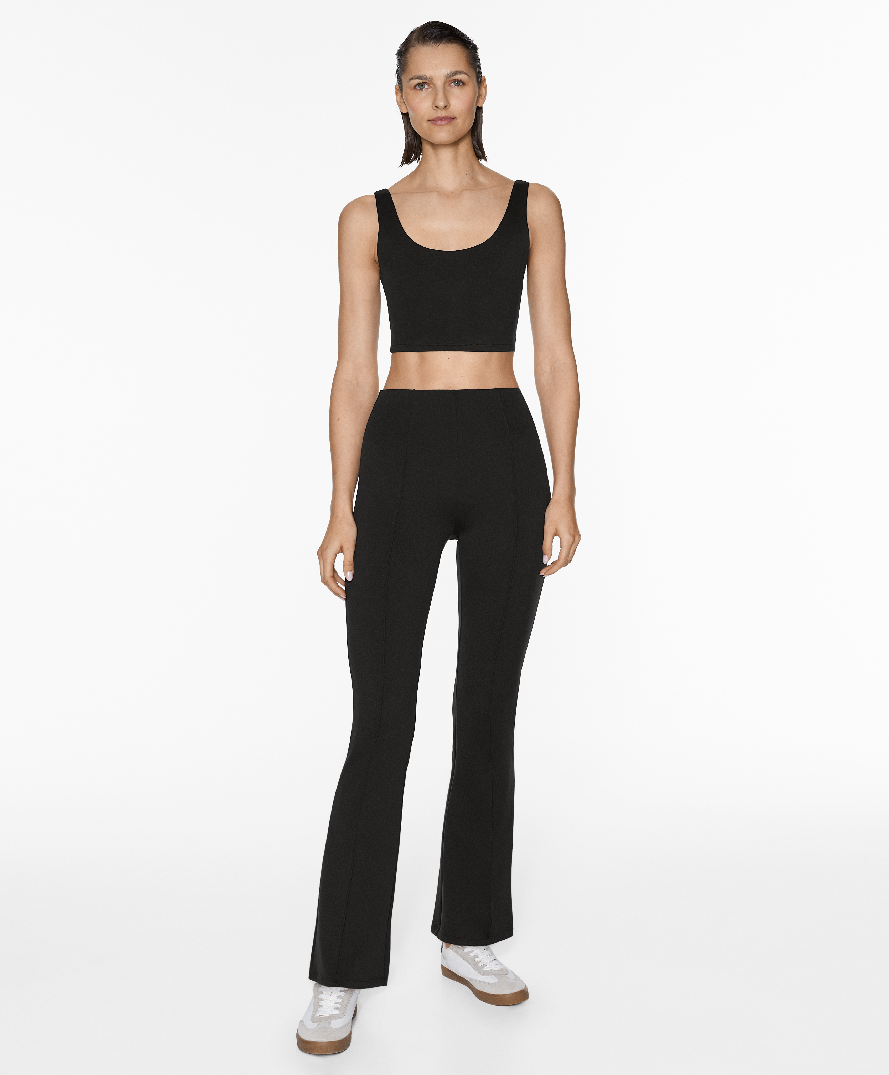 OYSHO Neoprene-effect flare trousers