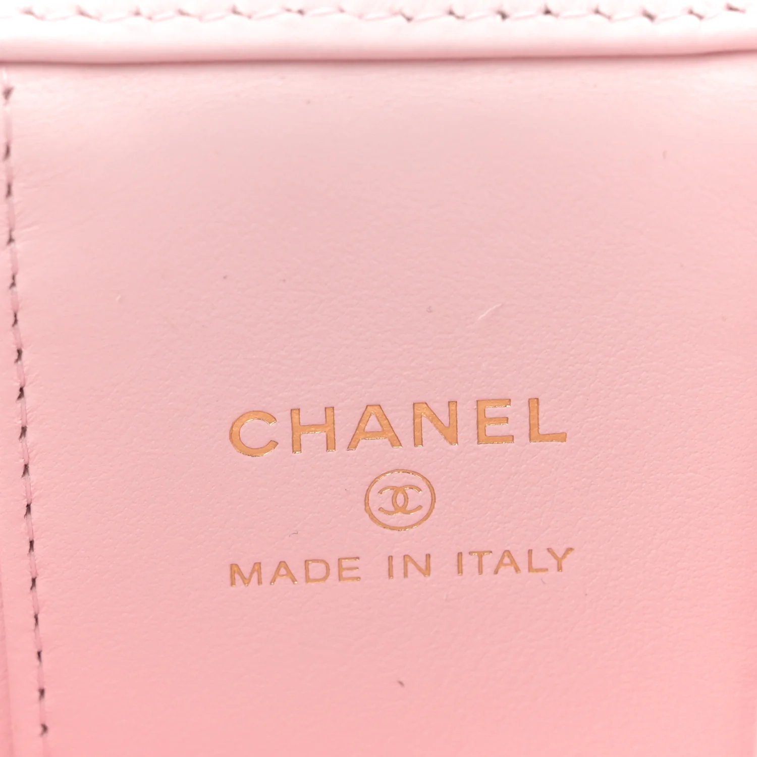 Caviar Quilted Mini Vanity Case With Chain Light Pink - Top Club