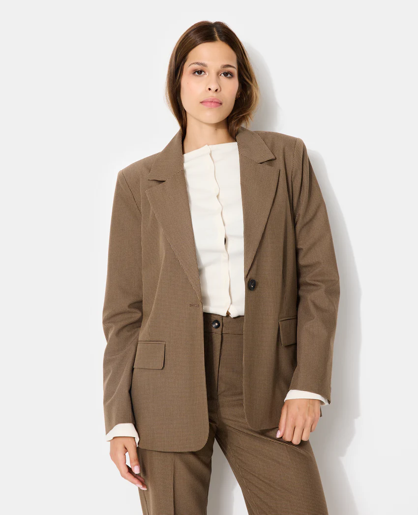 Pimkie Veste blazer oversize motif mini pied-de-poule