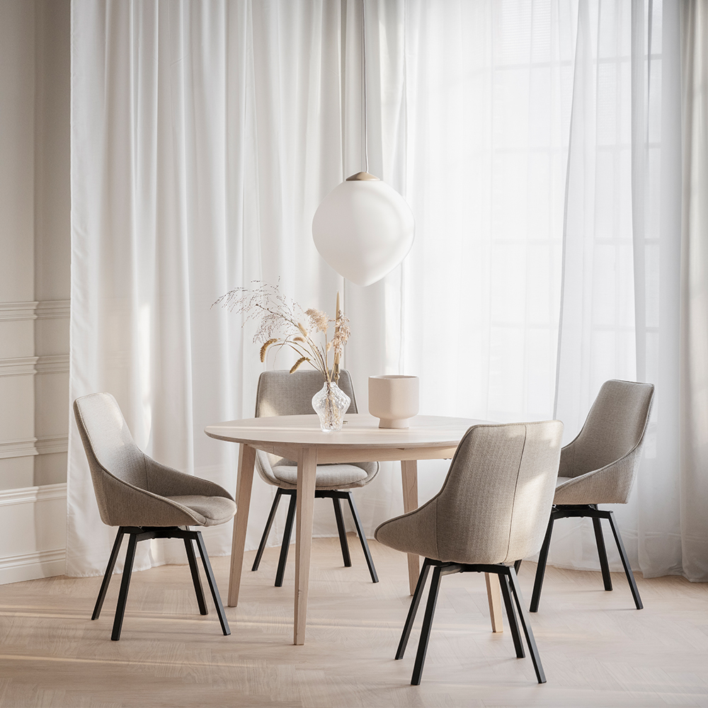 Eettafel Filippa rond donkerbruin uitschuifbaar 170 x 105 cm