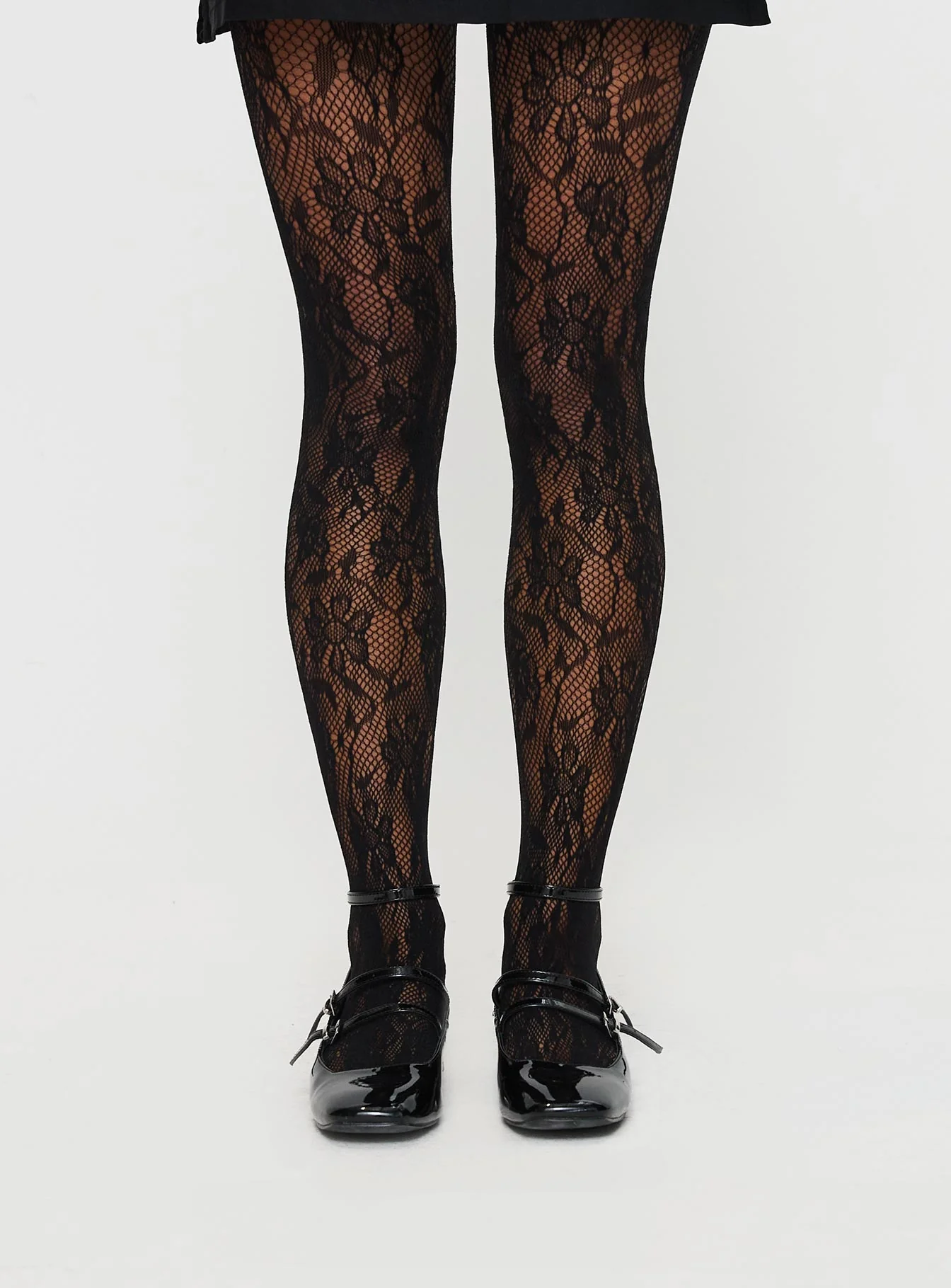 Fior Lace Stockings Black