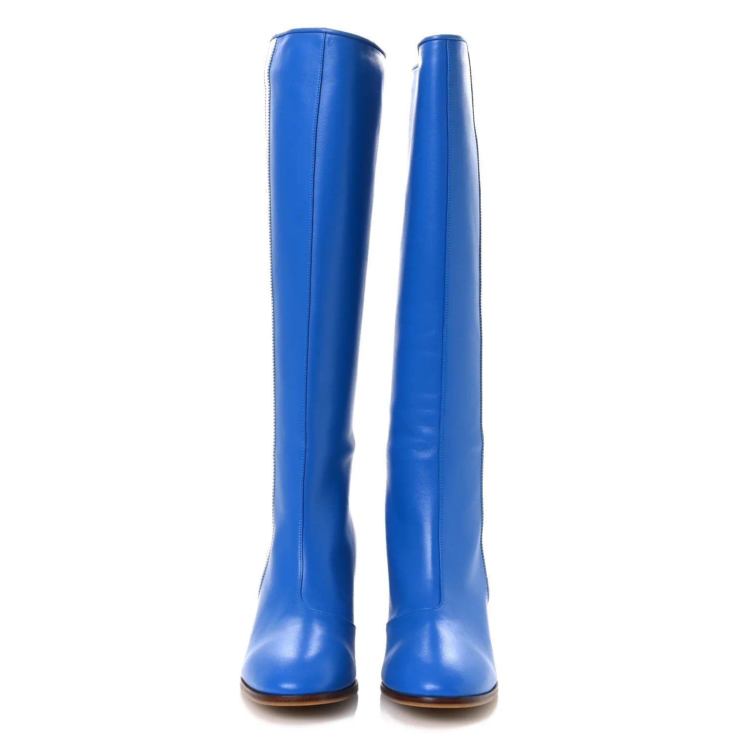 X ADIDAS Calfskin Elizabeth Knee Boots 39 Blue - Top Club