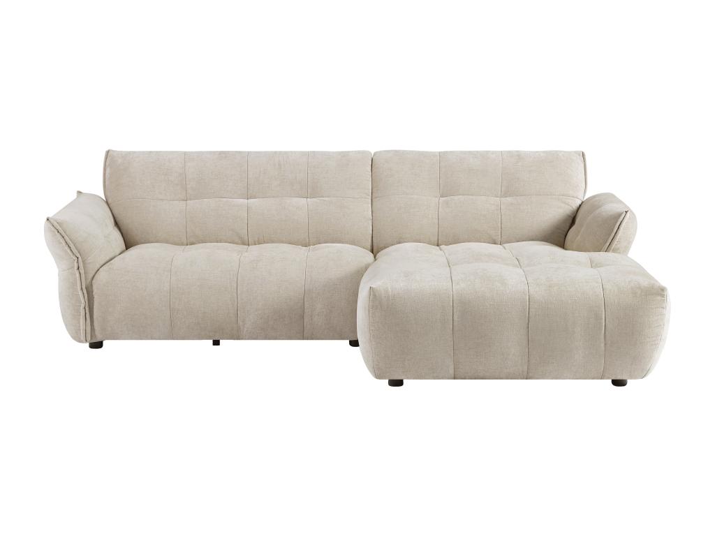 Sofá rinconera (ángulo derecho) de tela jaspeado color beige