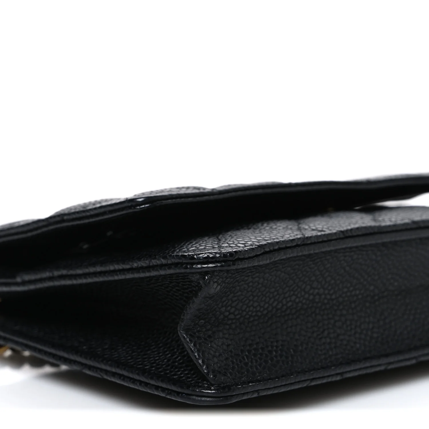 Caviar Quilted Wallet on Chain WOC Black - Top Club