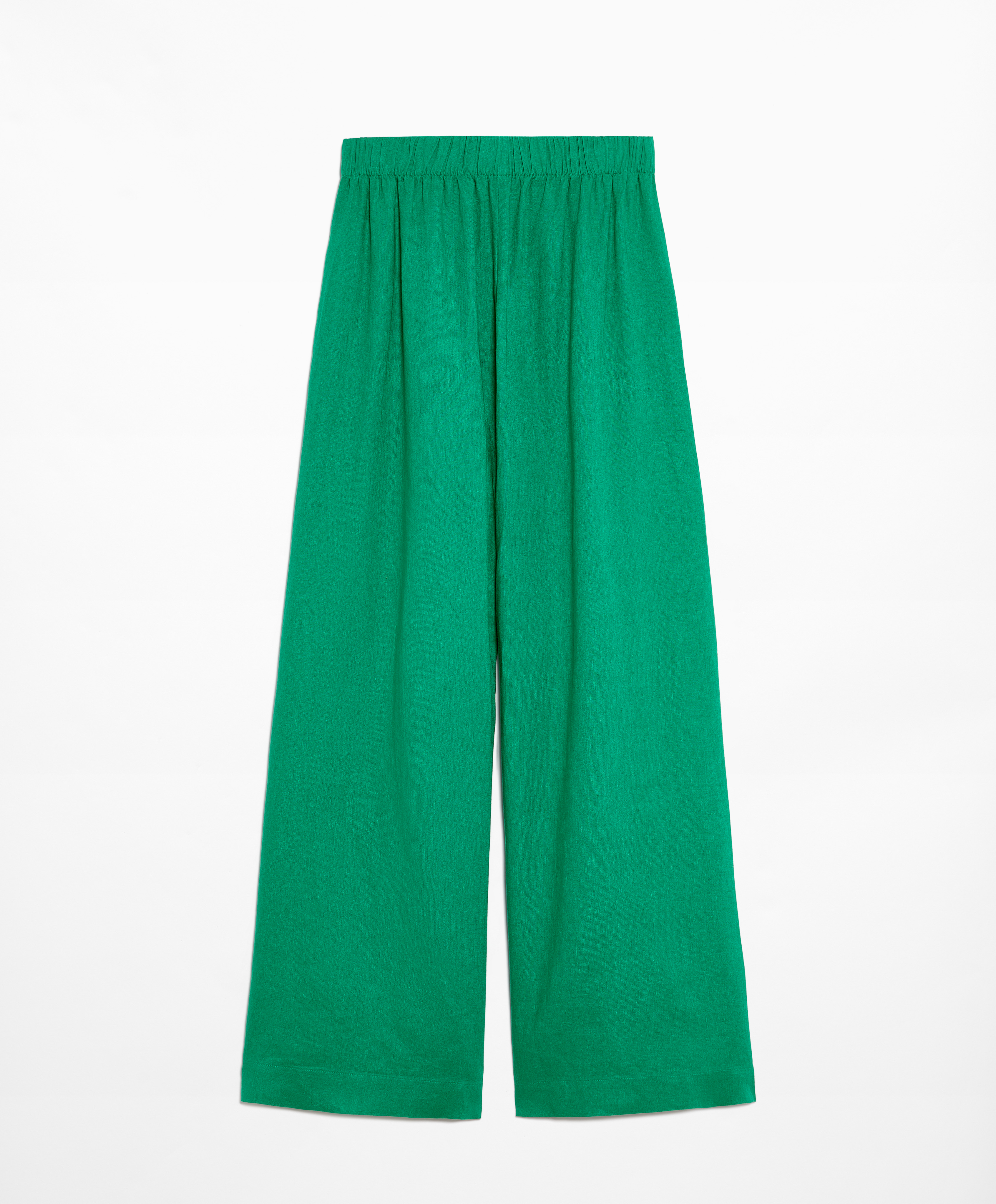 OYSHO 100% linen wide straight-leg trousers