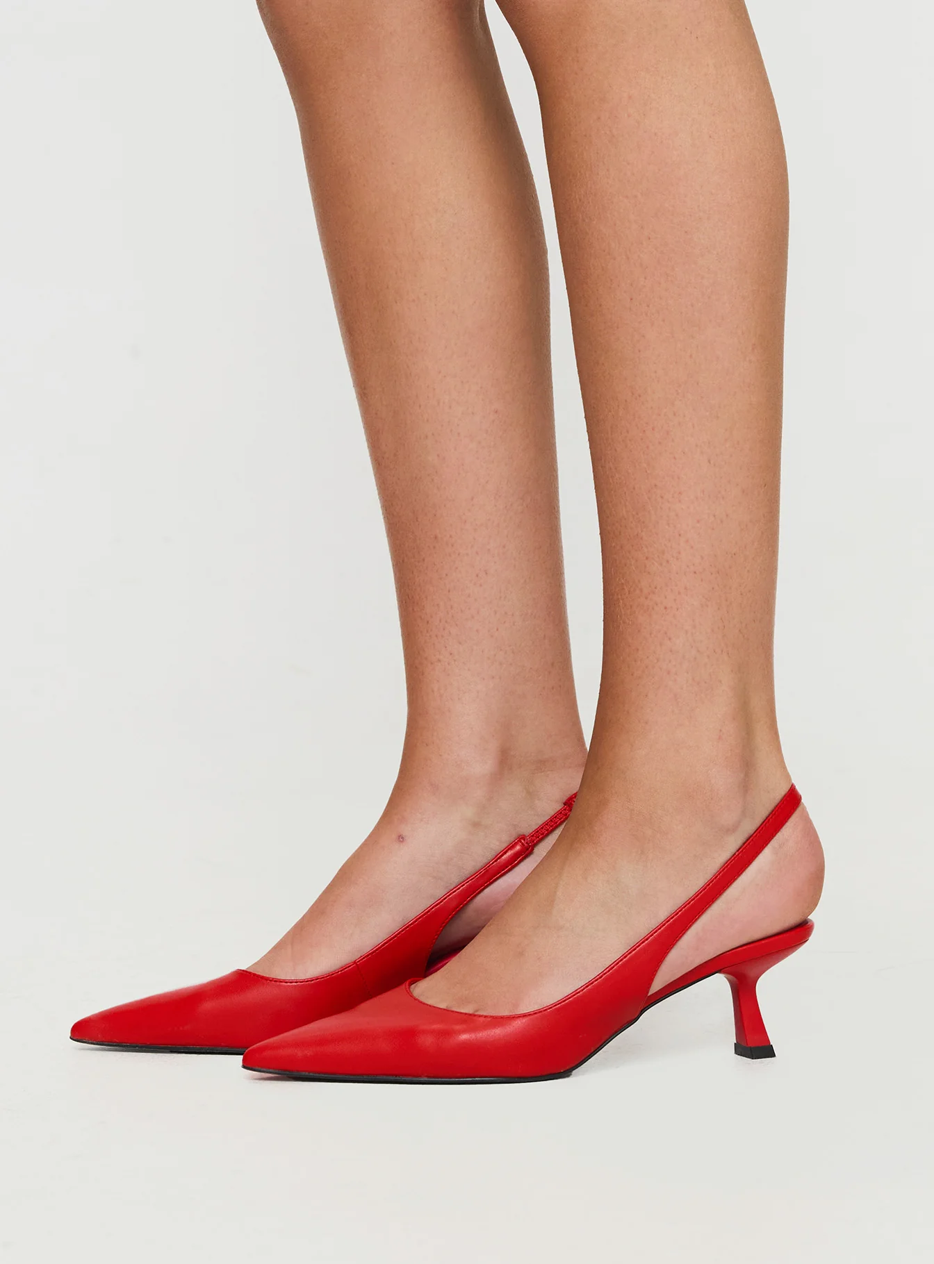 Denalia Pointed Toe Heels Red Matte