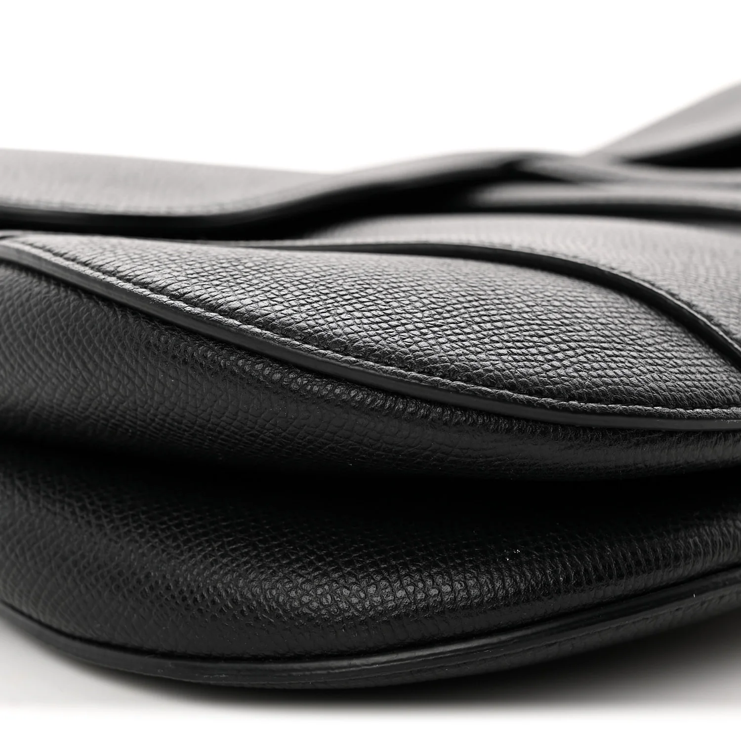 Grained Calfskin Saddle Bag Black - Top Club