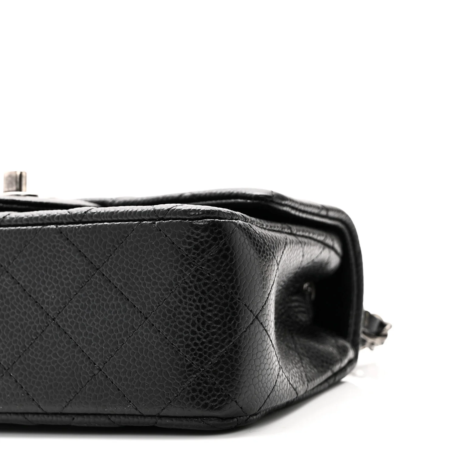 Caviar Quilted Mini Rectangular Flap Black - Top Club
