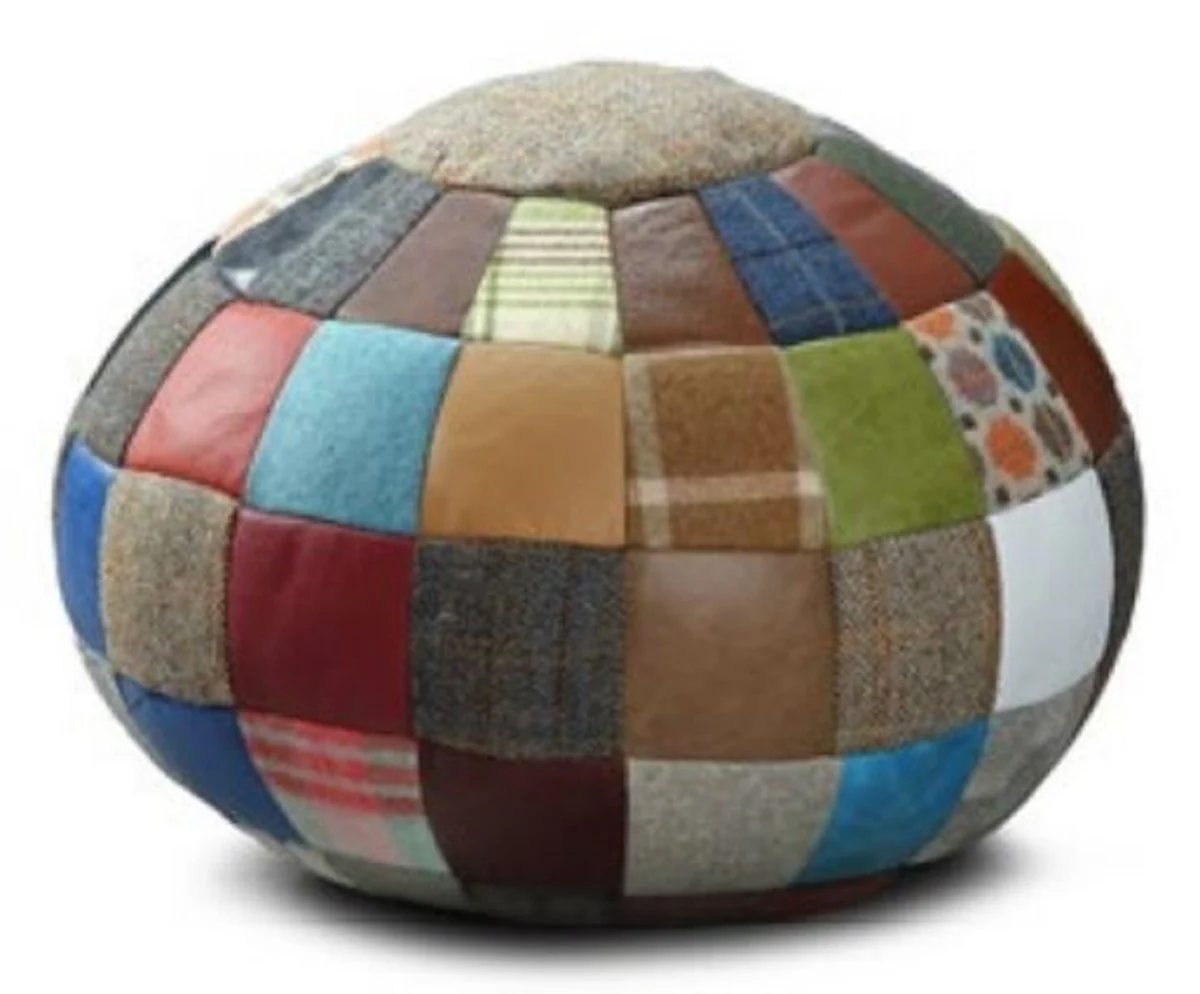 Luxury stool multicolored Ø 55 x H. 30 cm - round stool - footstool - living room furniture