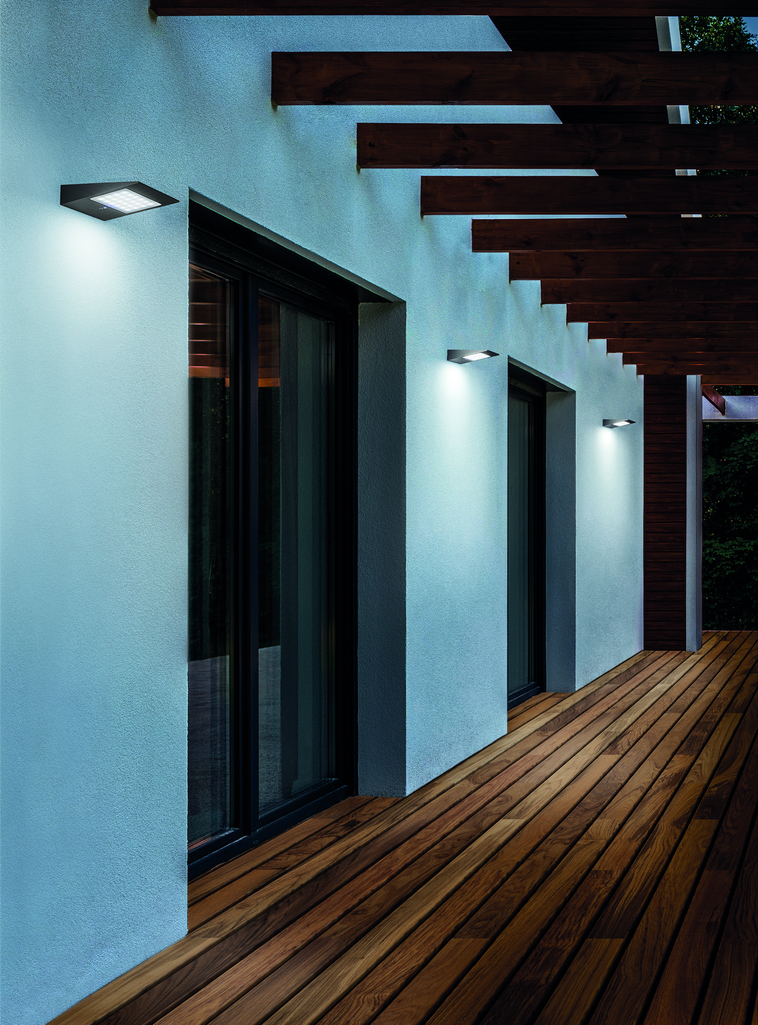 Zafferano zonne-energie wandlamp antraciet