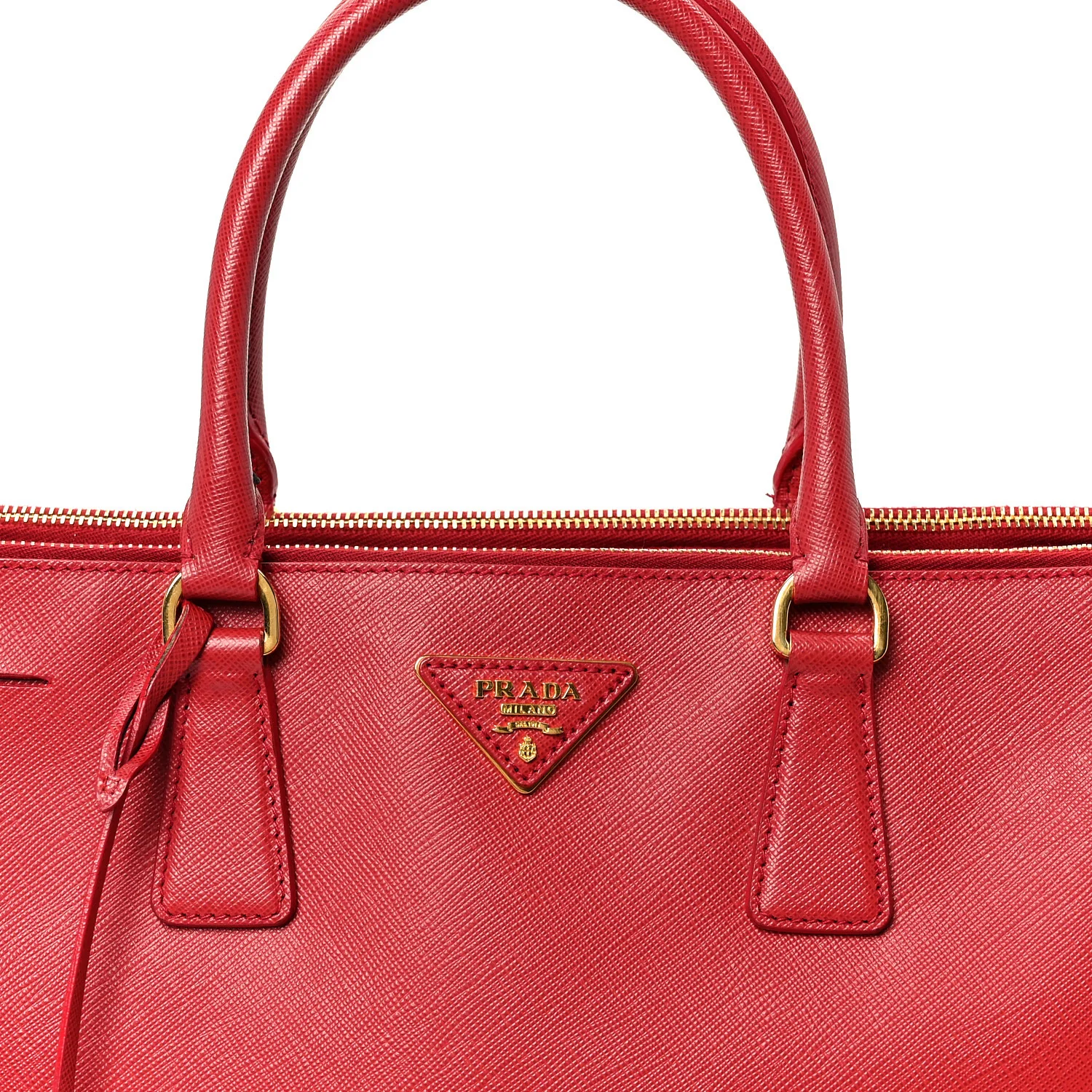 Saffiano Lux Large Double Zip Tote Fuoco - Top Club