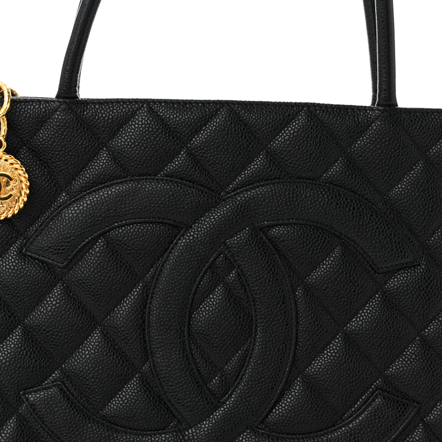 Caviar Quilted Medallion Tote Black - Top Club