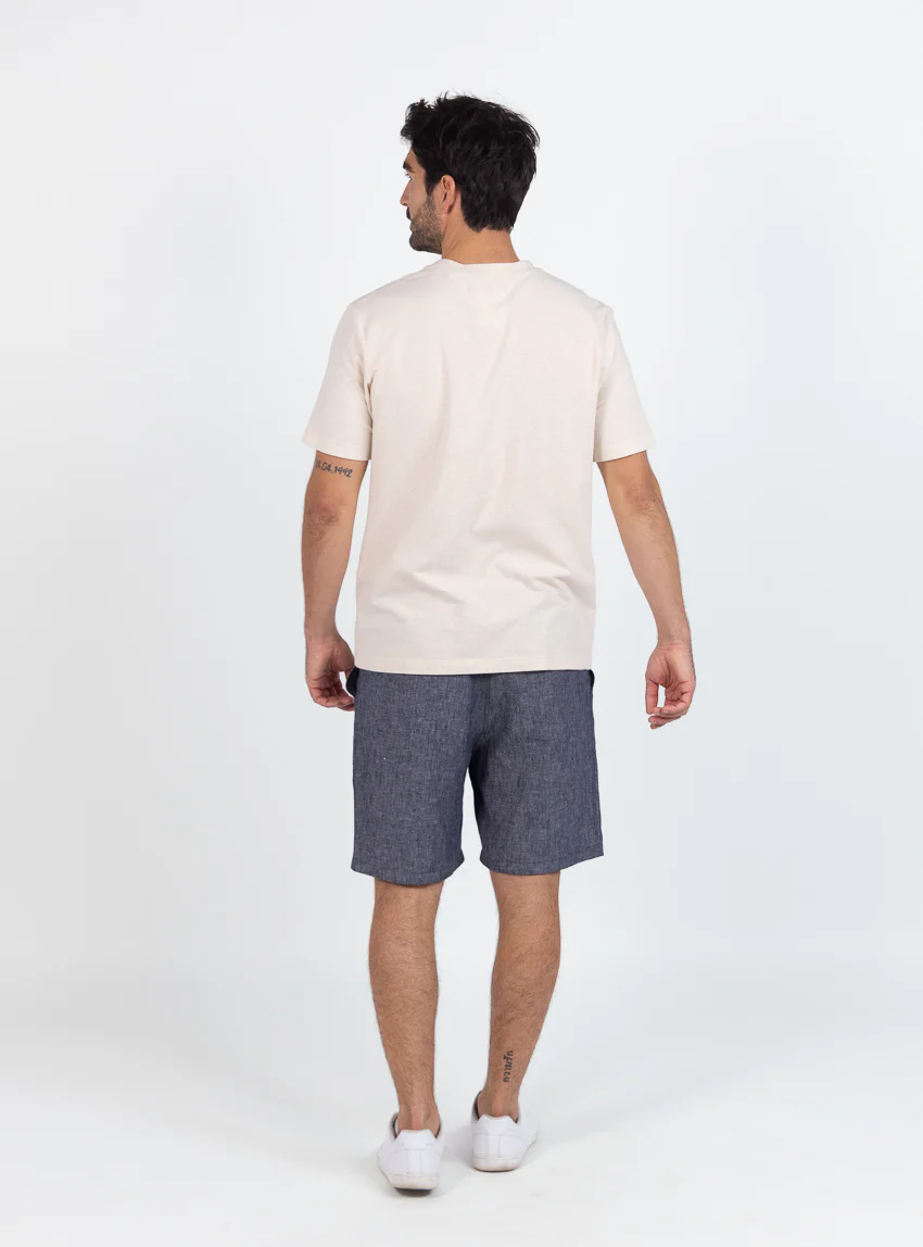 Tee-shirt homme en coton beige lin