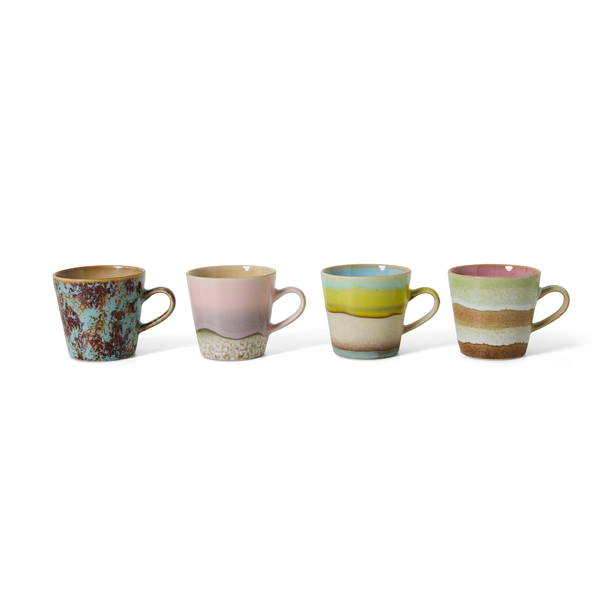 Servies 70's Ceramics americano mok Rococo - set van 4
