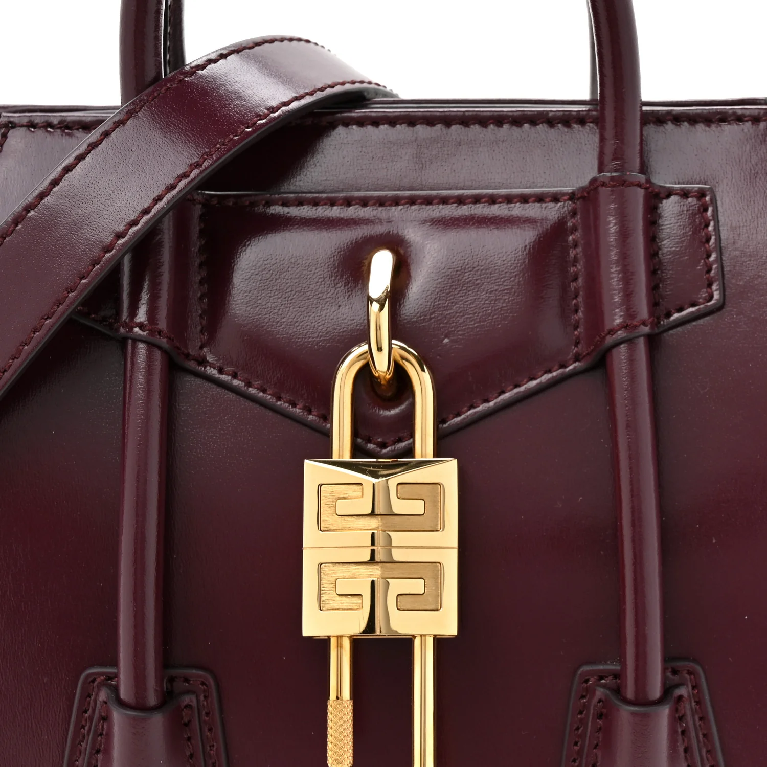 Box Calfskin Mini Lock Antigona Oxblood Red - Top Club