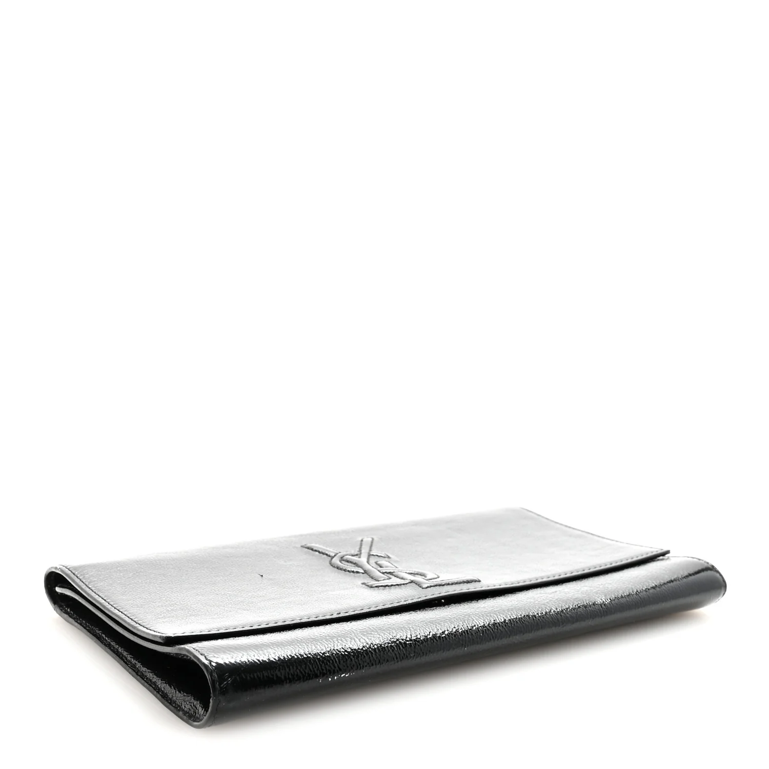 Textured Patent Monogram Large Belle De Jour Clutch Black - Top Club
