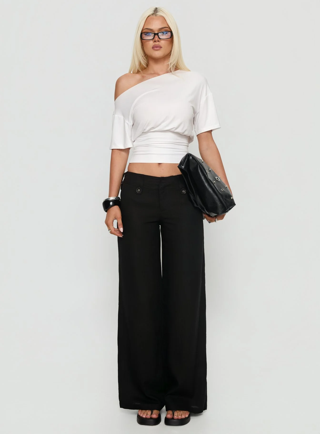 Ashlinn Off Shoulder Drapey Top White