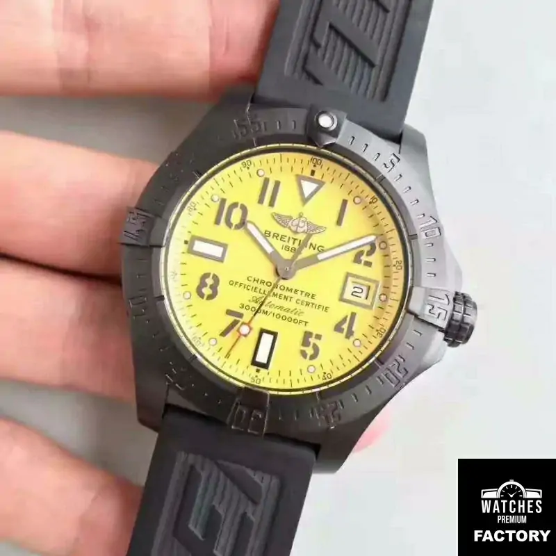 Breitling Avenger II Seawolf A1733110 / BC30 / 152S / A20SS.1 GF Factory Yellow Dial