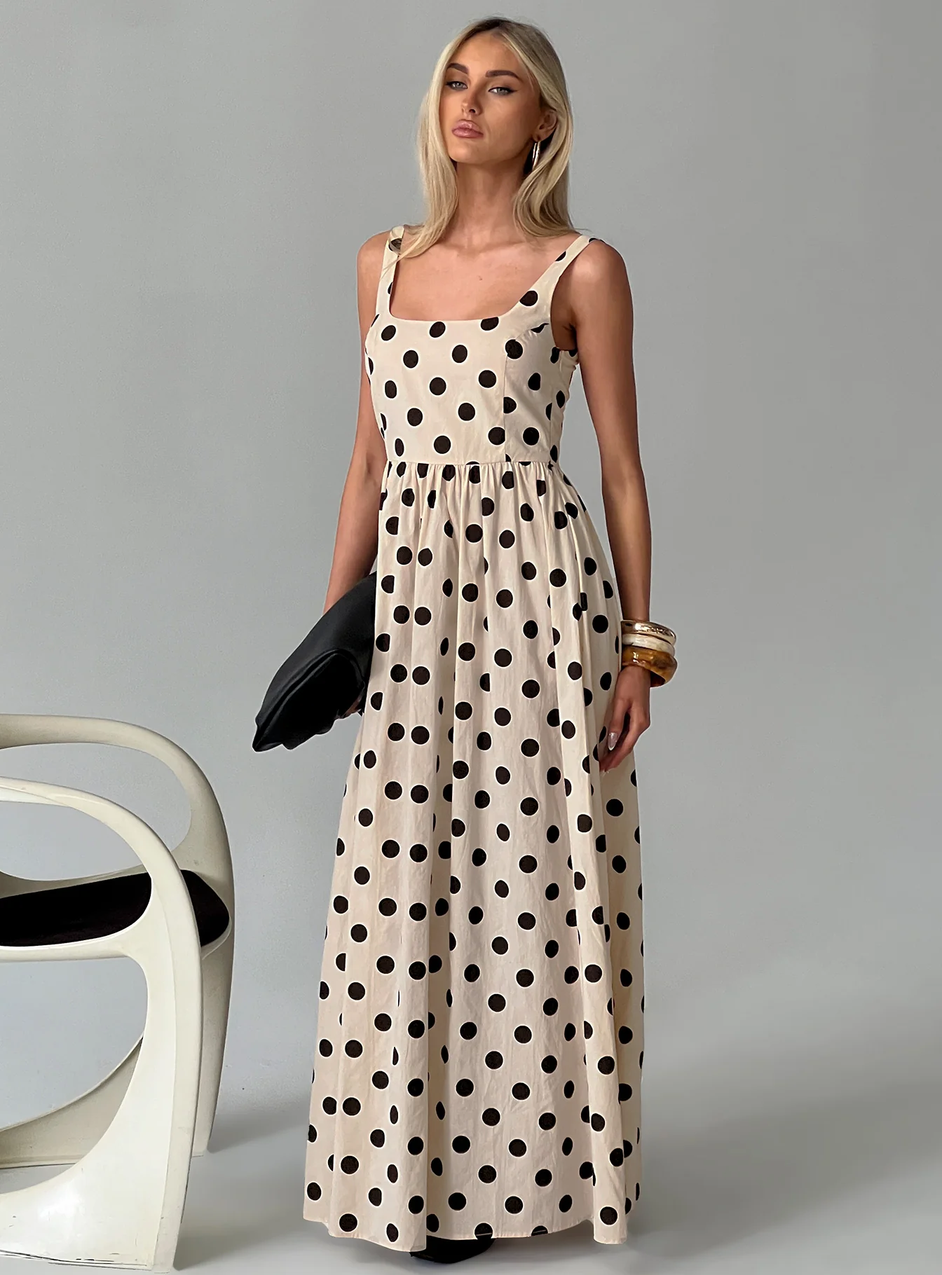Cartmel Maxi Dress Cream / Polka Dot