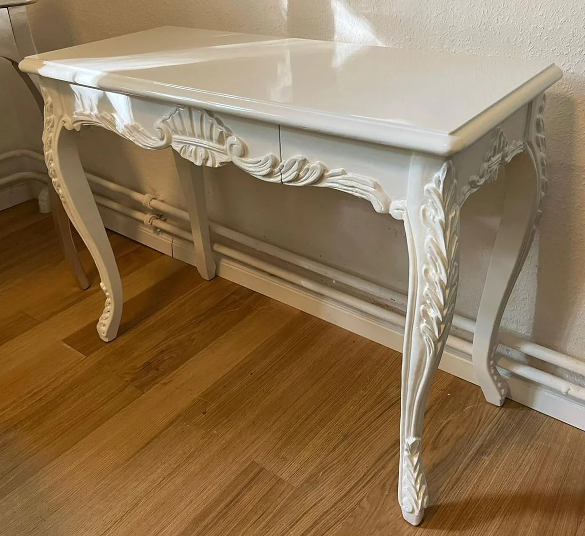 Baroque console white - Handcrafted console table with drawer - Solid wood furniture in baroque style - Baroque furniture - Noble & magnificent