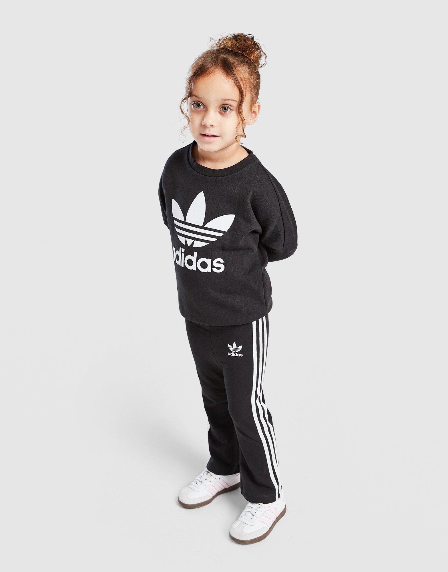 adidas Originals Girls' Trefoil Flare Crew Trainingsanzug Babys